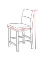 Sgabello in legno con rivestimento tessuto grigio Alex