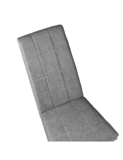 Set 2 Sedie imbottite con struttura in legno bianco e tessuto grigio Tim