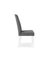 Set 2 Sedie imbottite con struttura in legno bianco e tessuto grigio Tim