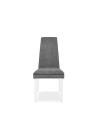 Set 2 Sedie imbottite con struttura in legno bianco e tessuto grigio Tim