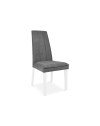 Set 2 Sedie imbottite con struttura in legno bianco e tessuto grigio Tim