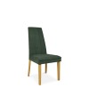 Set 2 Sedie imbottite con struttura in legno rovere e tessuto verde Tim