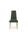 Set 2 Sedie imbottite con struttura in legno rovere e tessuto verde Tim