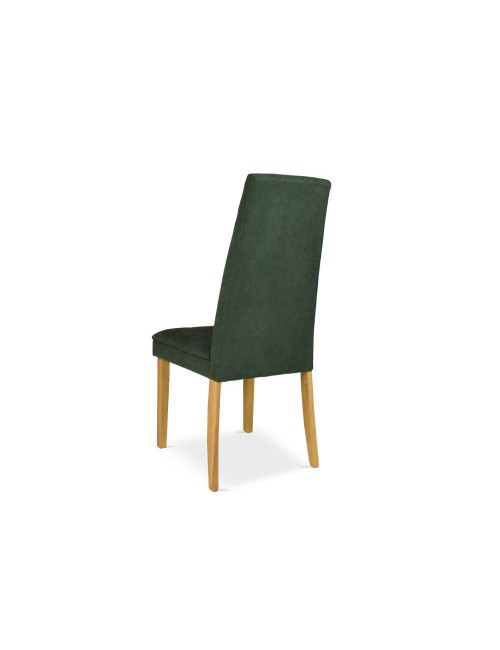 Set 2 Sedie imbottite con struttura in legno rovere e tessuto verde Tim