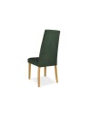Set 2 Sedie imbottite con struttura in legno rovere e tessuto verde Tim