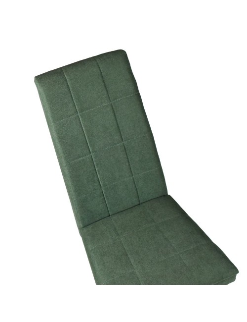 Set 2 Sedie imbottite con struttura in legno rovere e tessuto verde Tim