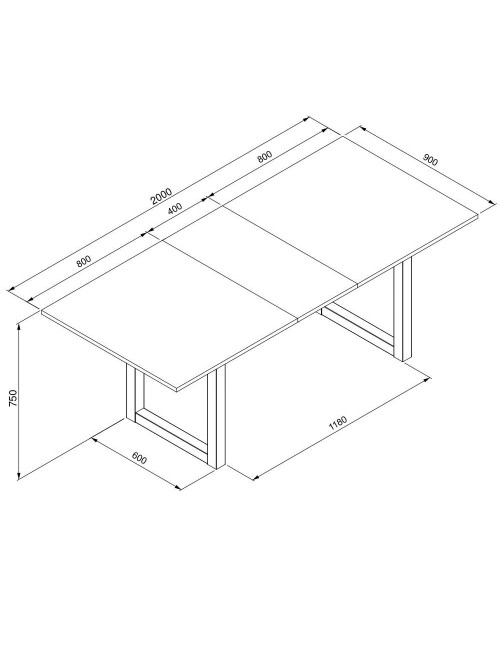 Tavolo Allungabile New Denver50 160X90X75H colore bianco e rovere