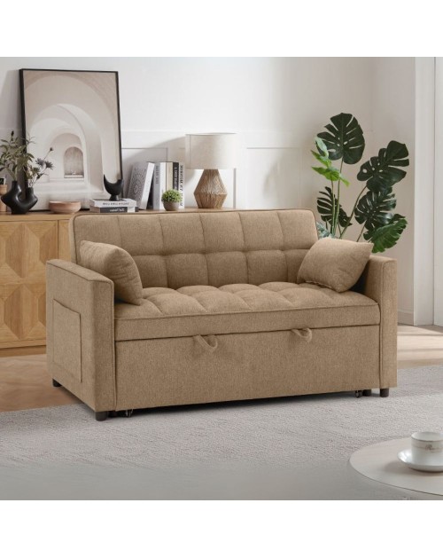 Divano 2 posti con letto estraibile cappuccino 135x93x78H Eiri