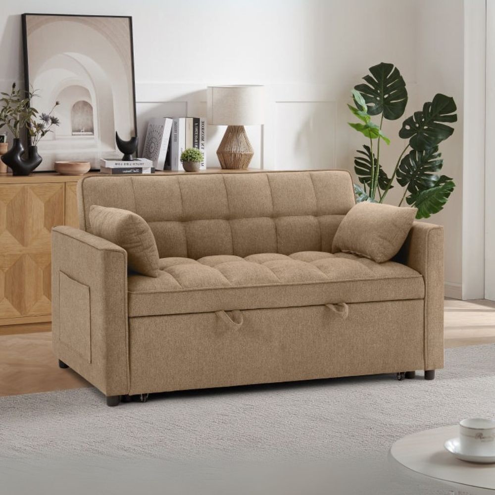 Divano 2 posti con letto estraibile cappuccino 135x93x78H Eiri