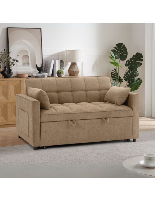 Divano 2 posti con letto estraibile cappuccino 135x93x78H Eiri