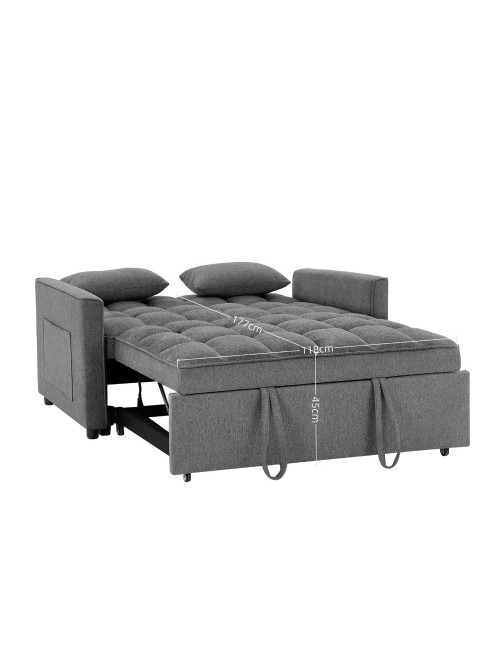 Divano 2 posti con letto estraibile cappuccino 135x93x78H Eiri
