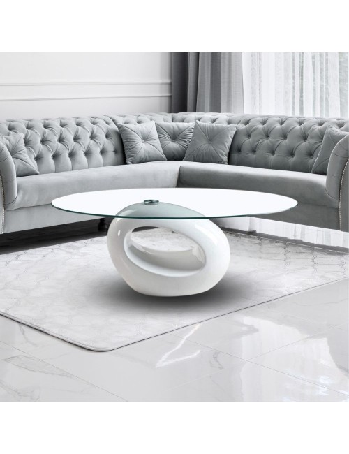 Tavolino Da Caffè Quadrato In Vetro Temperato 6mm – 68x68 Cm, Struttura Metallica Nera, Moderno, Per Piccoli Spazi - 2