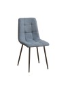 Set 6 Sedie imbottite in tessuto grigio Fender con gambe in metallo nero