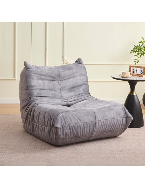 Poltrona in morbida schiuma e rivestita in tessuto grigio chiaro Horace – Comfort e relax in ogni ambiente