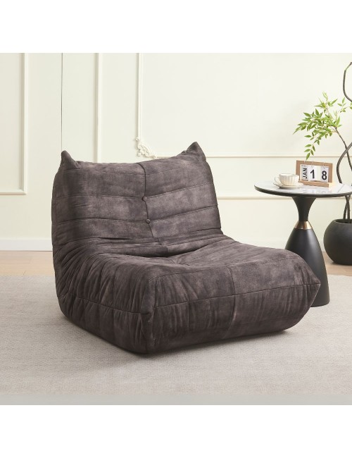 Poltrona in morbida schiuma e rivestita in tessuto grigio scuro Horace – Comfort e relax in ogni ambiente