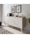 Madia Nimes 3 ante bianco rustico e struttura in olmo almeria 153,9x39,6x72H