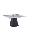 Tavolo quadrato Cesar in ceramica marmo arabesque con base di design a cono rovesciato