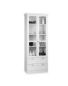 Credenza con due ante in vetro e due cassetti Landwood51 colore bianco