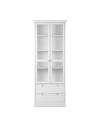 Credenza con due ante in vetro e due cassetti Landwood51 colore bianco