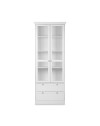 Credenza con due ante in vetro e due cassetti Landwood51 colore bianco