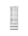 Credenza con due ante in vetro e due cassetti Landwood51 colore bianco