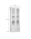 Credenza con due ante in vetro e due cassetti Landwood51 colore bianco