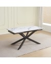 Tavolo allungabile Roxane con piano in ceramica effetto marmo bianco 160x90x76H