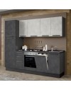 Cucina lineare moderna elettrodomestici inclusi Licola 255 iron e spatolato