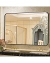 Specchio rettangolare YJ-9070 con cornice in alluminio nero 90x70