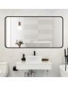 Specchio rettangolare YJ-12070 con cornice in alluminio nero 120x70