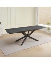 Tavolo allungabile Roxane con piano in ceramica effetto marmo nero 160x90x76H