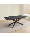 Tavolo allungabile Roxane con piano in ceramica effetto marmo nero 160x90x76H
