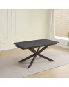 Tavolo allungabile Roxane con piano in ceramica effetto marmo nero 160x90x76H