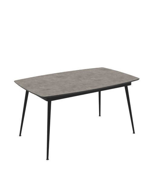 Tavolo Allungabile Yense colore cemento con gambe nere 145x80x75H