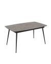 Tavolo allungabile Yense colore cemento con gambe nere 145x80x75H