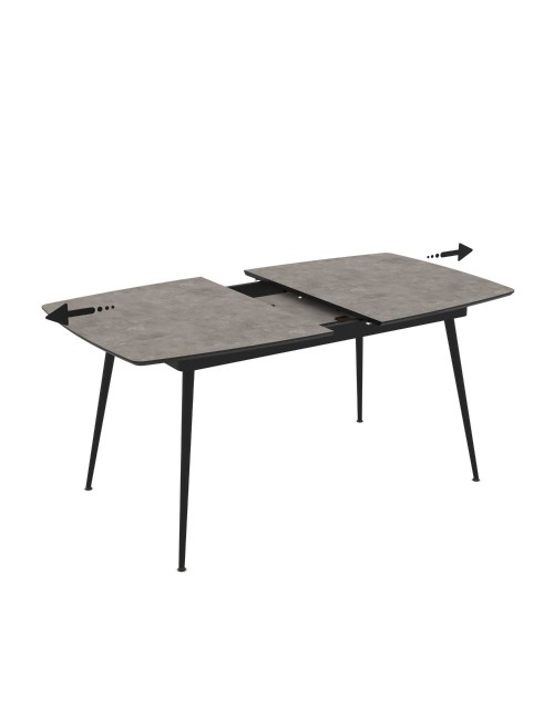 Tavolo Allungabile Yense colore cemento con gambe nere 145x80x75H
