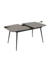 Tavolo allungabile Yense colore cemento con gambe nere 145x80x75H