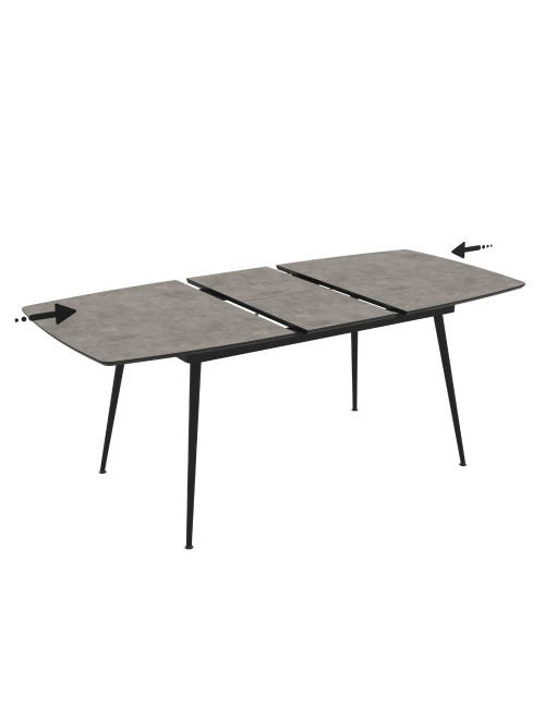 Tavolo Allungabile Yense colore cemento con gambe nere 145x80x75H