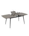 Tavolo allungabile Yense colore cemento con gambe nere 145x80x75H