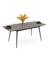 Tavolo allungabile Yense colore cemento con gambe nere 145x80x75H