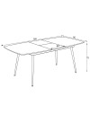 Tavolo allungabile Yense colore cemento con gambe nere 145x80x75H