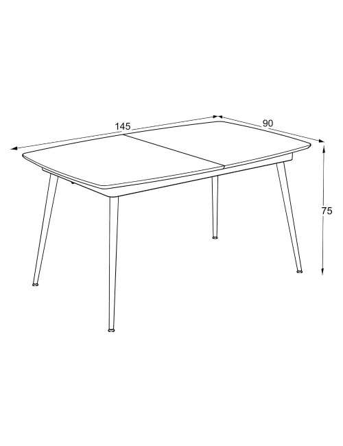 Tavolo Allungabile Yense colore cemento con gambe nere 145x80x75H