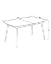 Tavolo allungabile Yense colore cemento con gambe nere 145x80x75H