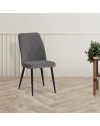 Set 4 Sedie Vika tessuto grigio con trama geometrica e piedi neri - Eleganza e comfort