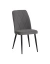 Set 4 Sedie Vika tessuto grigio con trama geometrica e piedi neri - Eleganza e comfort