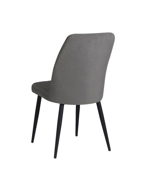 Set 4 Sedie Vika tessuto grigio con trama geometrica e piedi neri - Eleganza e comfort