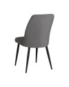 Set 4 Sedie Vika tessuto grigio con trama geometrica e piedi neri - Eleganza e comfort
