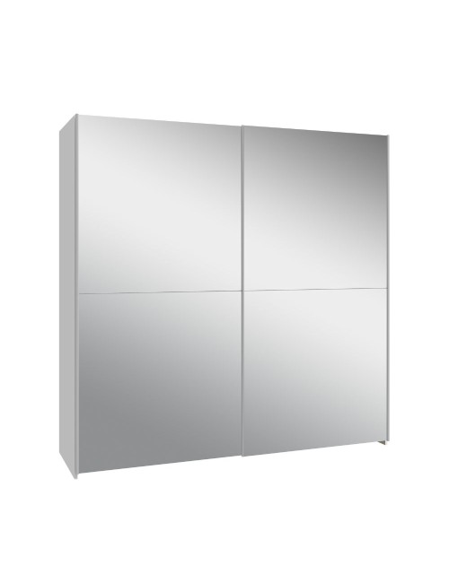 Armadio Elio bianco con 2 ante scorrevoli a specchio 190x61x190.5H
