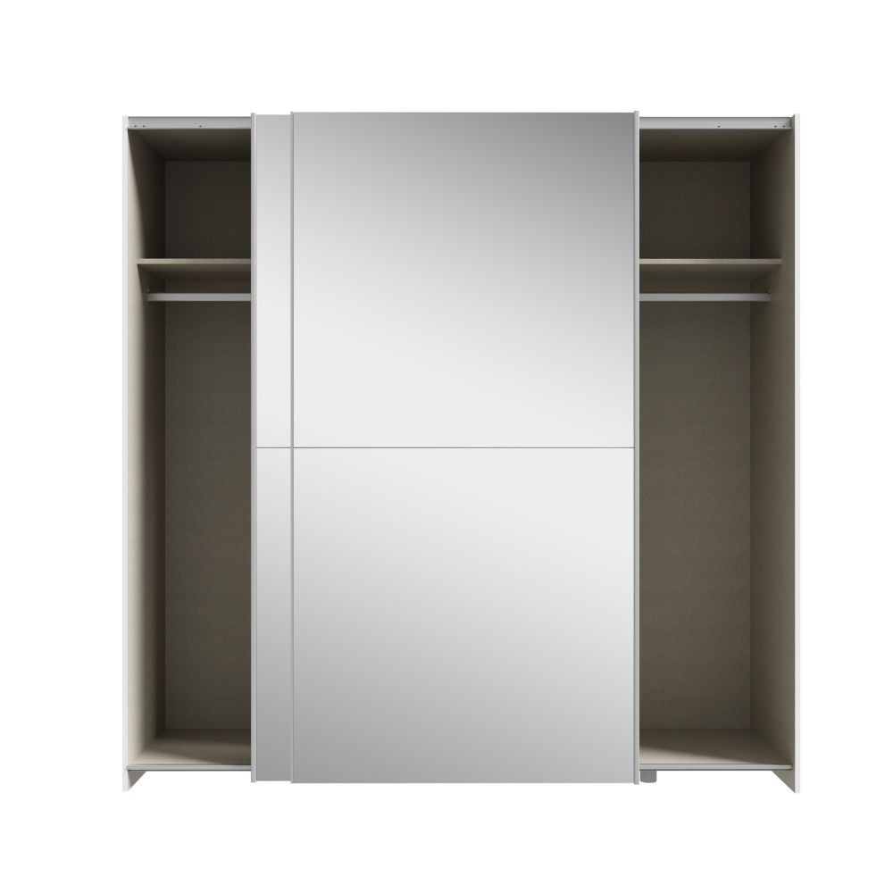 Armadio Elio bianco con 2 ante scorrevoli a specchio 190x61x190.5H