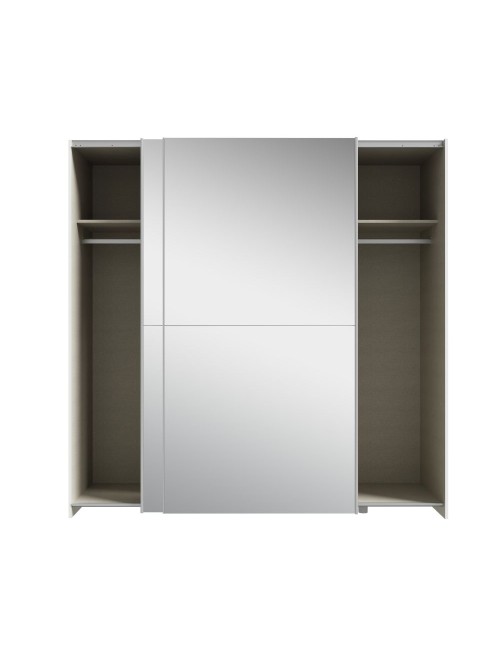 Armadio Elio bianco con 2 ante scorrevoli a specchio 190x61x190.5H